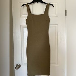 Olive green/ taupe midi dress